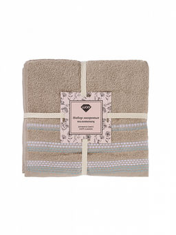 Набор махровых полотенец 50x90 бежевый махровая ткань - Lucky фото 5