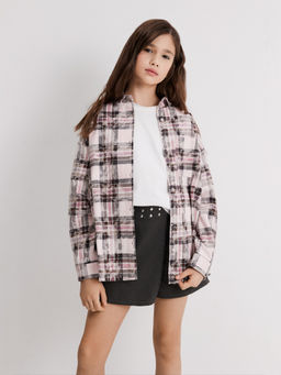 ACOOLA / Блузка детская для девочек Pireynik розовая клетка  фото 5