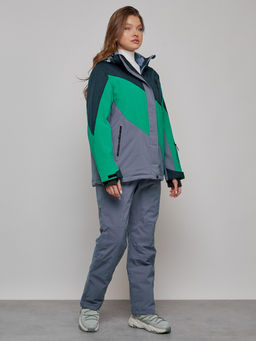 Горнолыжный костюм женский большого размера зимний черного цвета 02308Ch - Mtforce фото 4