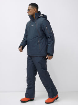 Горнолыжный костюм анорак мужской зимний темно-серого цвета 389TC - Leifensh фото 8