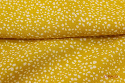 Штапель Мелкая цветочная рябь на желтой горчице, ш.1.44м, вискоза-100%, 90гр/м.кв - Купава фото 10
