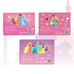 Наклейки в альбоме 100 и 250 наклеек «Принцессы», 3 шт.