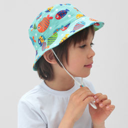 Панама детская KAFTAN «Рыбки», размер 48, голубая