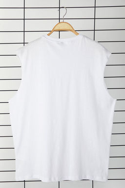 Siyah Oversize/Genis Kesim Basic Etiketli %100 Pamuk Kolsuz T-shirt/Atlet TMNSS25AL00002 - Trendyolmilla фото 8