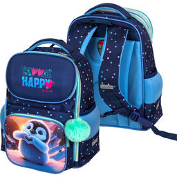 Рюкзак школьный 37х28х14 мм, deVENTE Smart 14L "Happy Pinguin", эргономичная спинка, для девочки