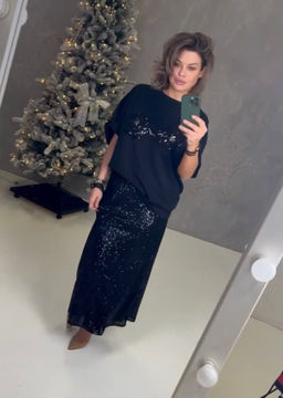 Футболка с вышивкой из паейток 5814 - Soda фото 2