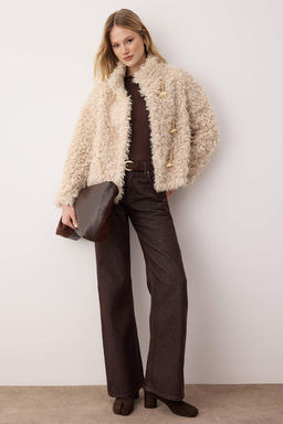 Ekru Regular Kal?p Coban Kapamal? Kurk Mont TWOAW26MO00019 - Trendyolmilla фото 4