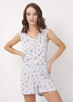 CLE LSET15-1171/1 Пижама жен. меланж св.серый/т.серый - Clever wear фото 6