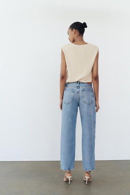 Z1975 STRAIGHT CROPPED HIGH-RISE JEANS - Zara фото 3