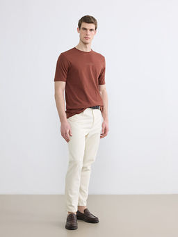 Bisiklet Yaka Yaz? Bask?l? Penye Erkek Ti??rt