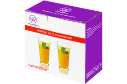 Набор 2 стаканов 355 мл 8*8*14,7 см "Crystal glass", стекло