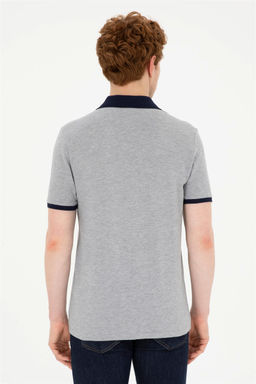 Футболка U.S. Polo Assn серая меланжевая из хлопка  фото 5