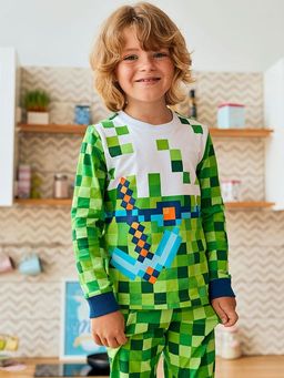 Пижама для мальчика Juno AW20BJ606 Sleepwear Minecraft зеленый