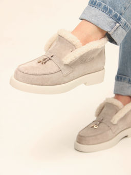 Ботинки 306.1593be.Каменный замша/шерсть