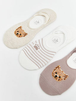 Ay? Teddy Bask?l? Kad?n Babet ?orap 3l?