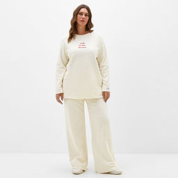 Брюки женские MIST Cozy style, молочные, размер 60
