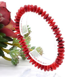 Браслет из коралла красного диски 7*3мм