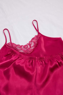 Trendyolmilla Siyah Dantelli Ip Ask?l? Saten Sortlu Dokuma Pijama Tak?m? THMAW21PT0843  фото 37