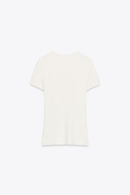 RIBBED T-SHIRT WITH TEXT - Zara фото 11