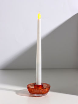 Подсвечник на 1 свечу «Элегия», стекло, оранж d=2.5 см, 8.3×8.3×4 см