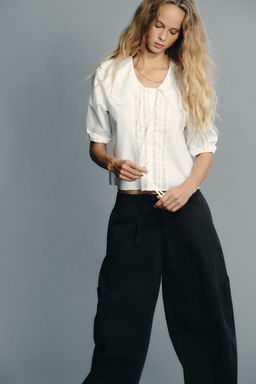EMBROIDERED PETER PAN COLLAR SHIRT - Zara фото 4