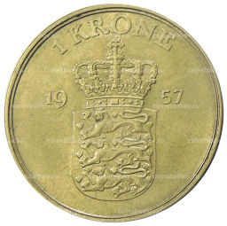Монета 1 крона 1957 года Дания