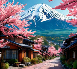 Декоративная атласная наволочка "Гора в Японии. Фудзияма" 45х45см интерьерная