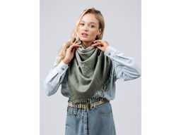 Платок Lanotti двухсторонний Сердце природы зелёный/№60