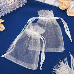 Цена за 100 шт. Мешочек подарочный, 7×9 см, бежевый