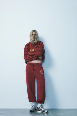 VARSITY WASHED-EFFECT JOGGER TROUSERS - Zara фото 6