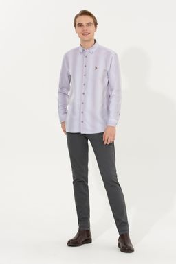 U. S. Polo Assn Мужская серая рубашка с длинным рукавом - U.s. polo assn фото 3