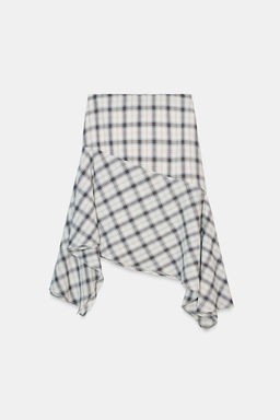 ASYMMETRIC CHECK SKIRT - Zara фото 3