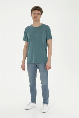 Мужская темно-зеленая базовая футболка - U.s. polo assn фото 4