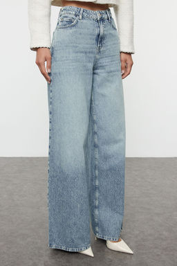 TRENDYOLMILLA Mavi Yuksek Bel Ekstra Wide Leg Palazzo Jeans TWOAW25JE00292  фото 3