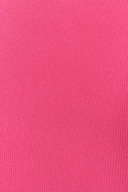 Pembe Fitilli Kollar? Volanl? Bodycone/Vucuda Oturan Esnek Mini Orme Kalem Elbise TWOSS23EL00303