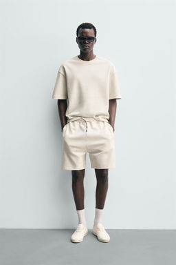 SUDADERA RELAXED FIT INTERLOCK / Blanco roto