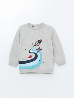 Bisiklet Yaka Uzun Kollu Bask?l? Erkek Bebek Sweatshirt ve E?ofman Alt 2li Tak?m - Waikiki фото 2
