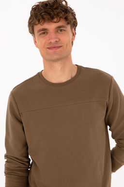 Erkek Bisiklet Yaka Regular Fit Haki Sweatshirt - U.s. polo assn фото 2