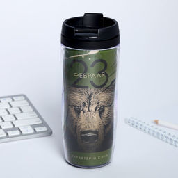 Подарочный набор 23 февраля, ежедневник в твердой обложке А5, 80 л, термостакан 350 мл - Artfox фото 3