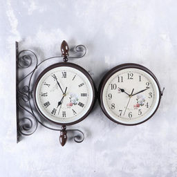 Часы настенные интерьерные «Розы», двусторонние, на подвесе, бесшумные, плавный ход, 30×35 см, циферблат d=19 см