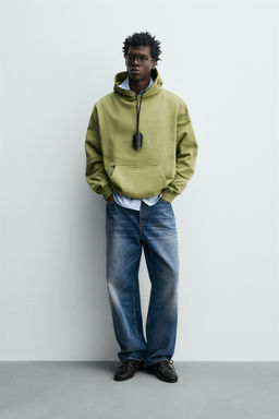 SUDADERA CAPUCHA B?SICA / verde lavado - Zara фото 9