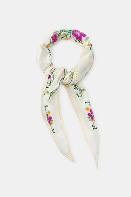 PA?UELO BANDANA BORDADOS FLORES / Crudo - Zara фото 3