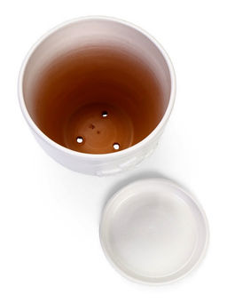 Горшок цветочный с поддоном 5 л, d122/h19,5 см белый керамика, "Голландия" (М)