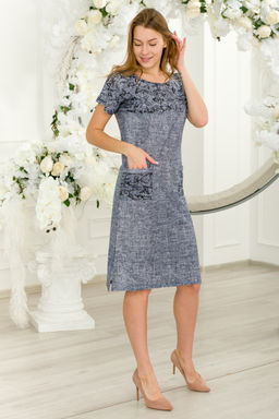 Туника женская из кулирки Льняная палитра-1 серый