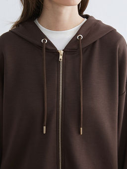 Kap??onlu Kad?n Fermuarl? Sweatshirt