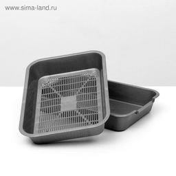 Туалет перламутровый средний с сеткой 36×26×6.5 см, серебро