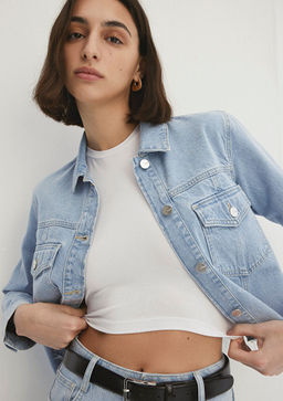 Thalia Mavi Premium Buz Mavi Jean Ceket фото 2