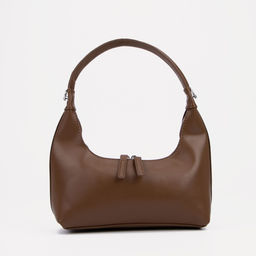 Сумка женская багет на молнии, 26×7×13 см, тёмно-коричневая