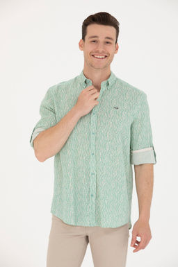 U. S. Polo Assn Мужская мятная рубашка с длинным рукавом - U.s. polo assn фото 3