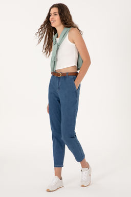 Kad_n A__k Mavi Carrot Fit Jean Pantolon Sepette S_rpriz _ndirim - U.s. polo assn фото 9